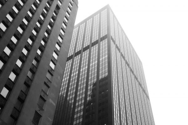 Black and White Picture of Skyscrapers